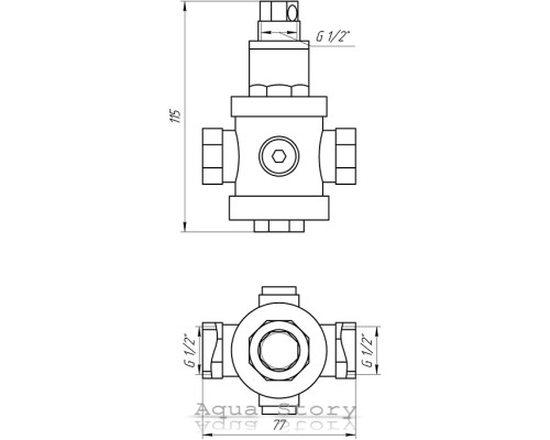 Редуктор ITAP 143 RINOX ITALY 1/2" с выходом под манометр