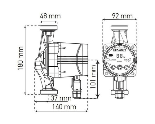 Циркуляційний насос опалення Koer KP.N25/4-180 (KP0246)
