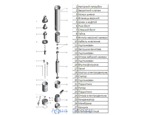 Насос свердловинний шнековий VOLKS pumpe 4 QGD 2.5-60-0.75кВт