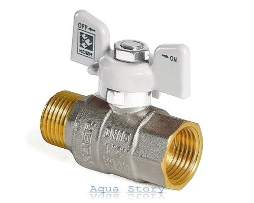 Кран шаровый Koer KR.218 1/2" White