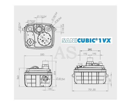 Сололифт станция канализационная SFA Sanicubic 1 VX