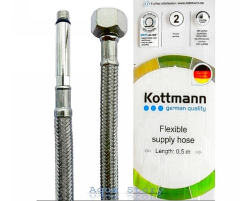 Шланг в нержавіючої оплетке до змішувача Kottmann M10 * 1/2 "30 см (довгий штуцер)