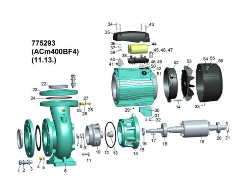 Насос відцентровий 4.0кВт Hmax 16,5м Qmax 1600л/хв 4 "Leo 3.0 (775293)