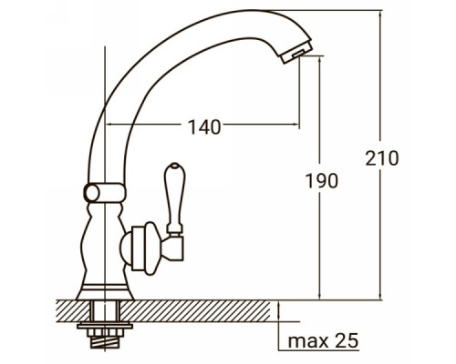 Змішувач PL 1/2 "монокран на гайці Aquatica (PL-1G156C)