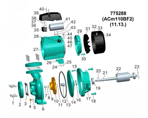 Насос центробежный 1.1кВт Hmax 20,2м Qmax 500л/мин 2" Leo 3.0 (775288)