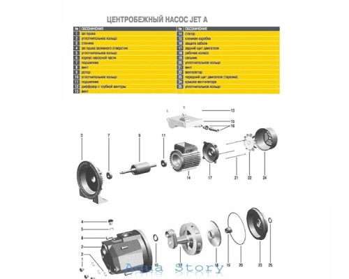 Насос центробежный Optima JET80A 0,8кВт чугун короткий