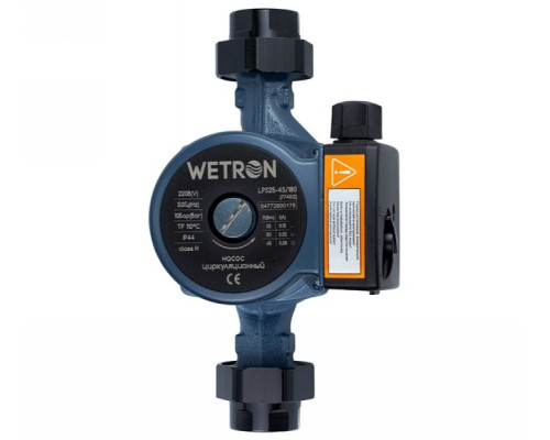 Насос циркуляційний 65Вт Hmax 4м Qmax 63л/хв Ø1 1/2 "180мм + гайки Ø1" Wetron (774512)