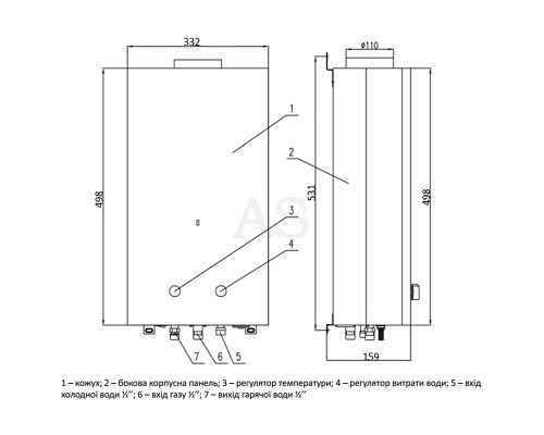 Газовая колонка Thermo Alliance дымоходная Compact JSD 20-10CL 10 л белая