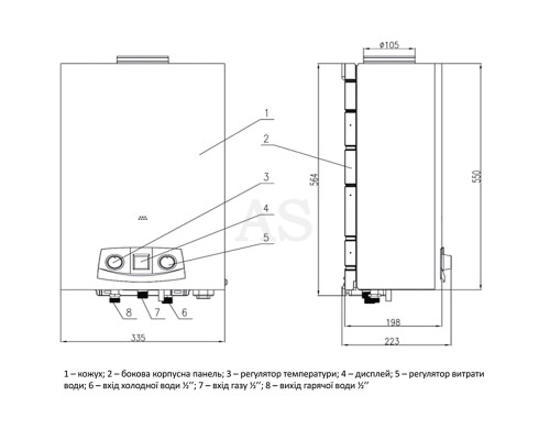 Газовая колонка Thermo Alliance дымоходная JSD20-10QB EURO 10 л