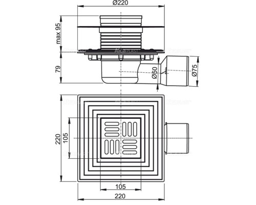 Зливний трап AlcaPlast APV3344