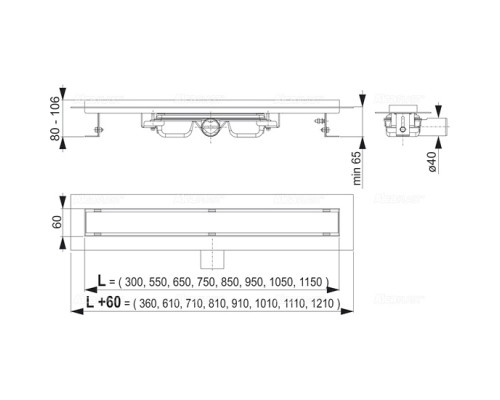 Ринва AlcaPlast APZ106-Professional Low- 950