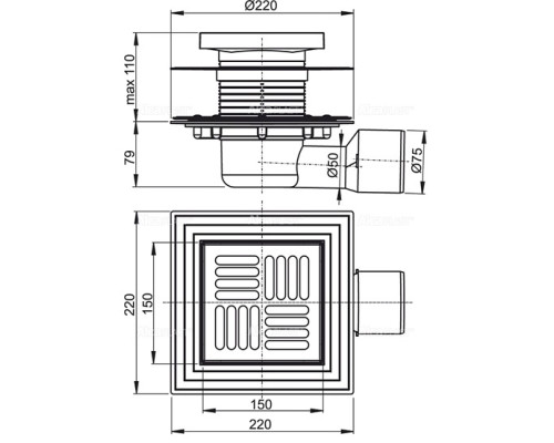 Зливний трап AlcaPlast APV3444