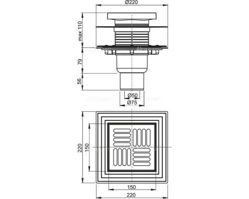 Зливний трап AlcaPlast APV4444