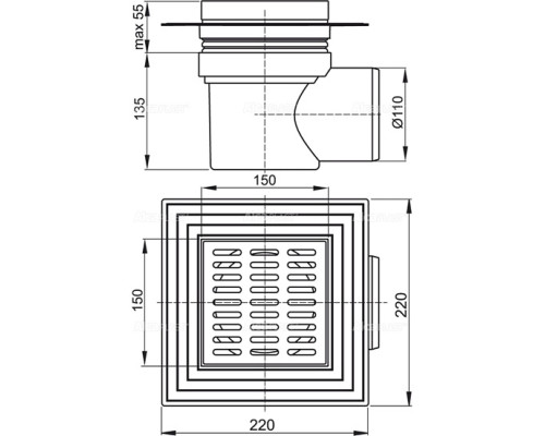 Зливний трап AlcaPlast APV10