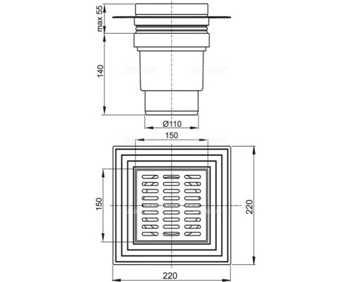 Зливний трап AlcaPlast APV11 білий