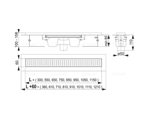 Ринва AlcaPlast APZ1001- 850