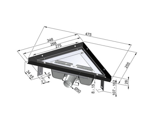 Ринва з гратами AlcaPlast ARZ1