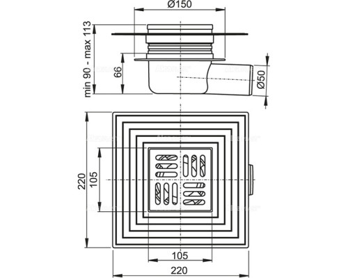 Зливний трап AlcaPlast APV26C