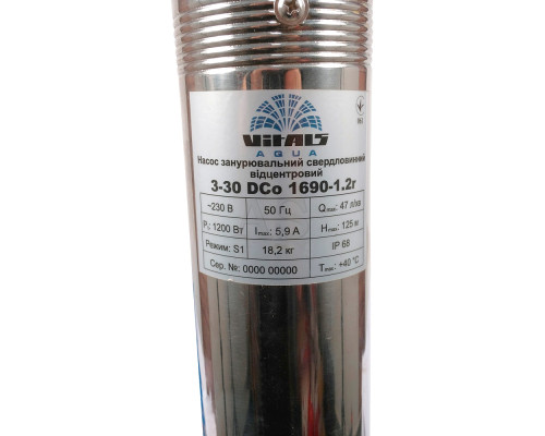 Насос заглибний свердловинний відцентровий Vitals aqua 3-30DCo 1690-1.2r