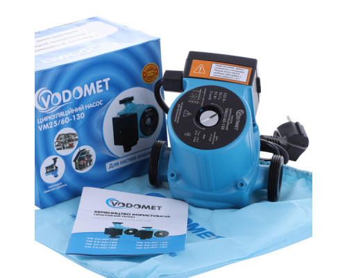 Насос циркуляційний Vodomet VM25/60-130 з кабелем, без гайок (VO0003)