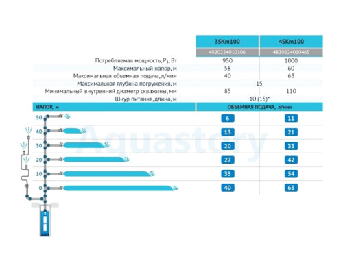 Скважинный насос 4SKm100 Rudes